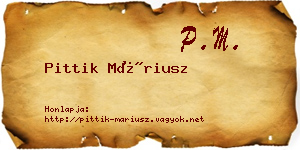 Pittik Máriusz névjegykártya